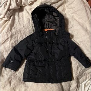 Armani Baby 12m black puffer puffy jacket with detachable hood